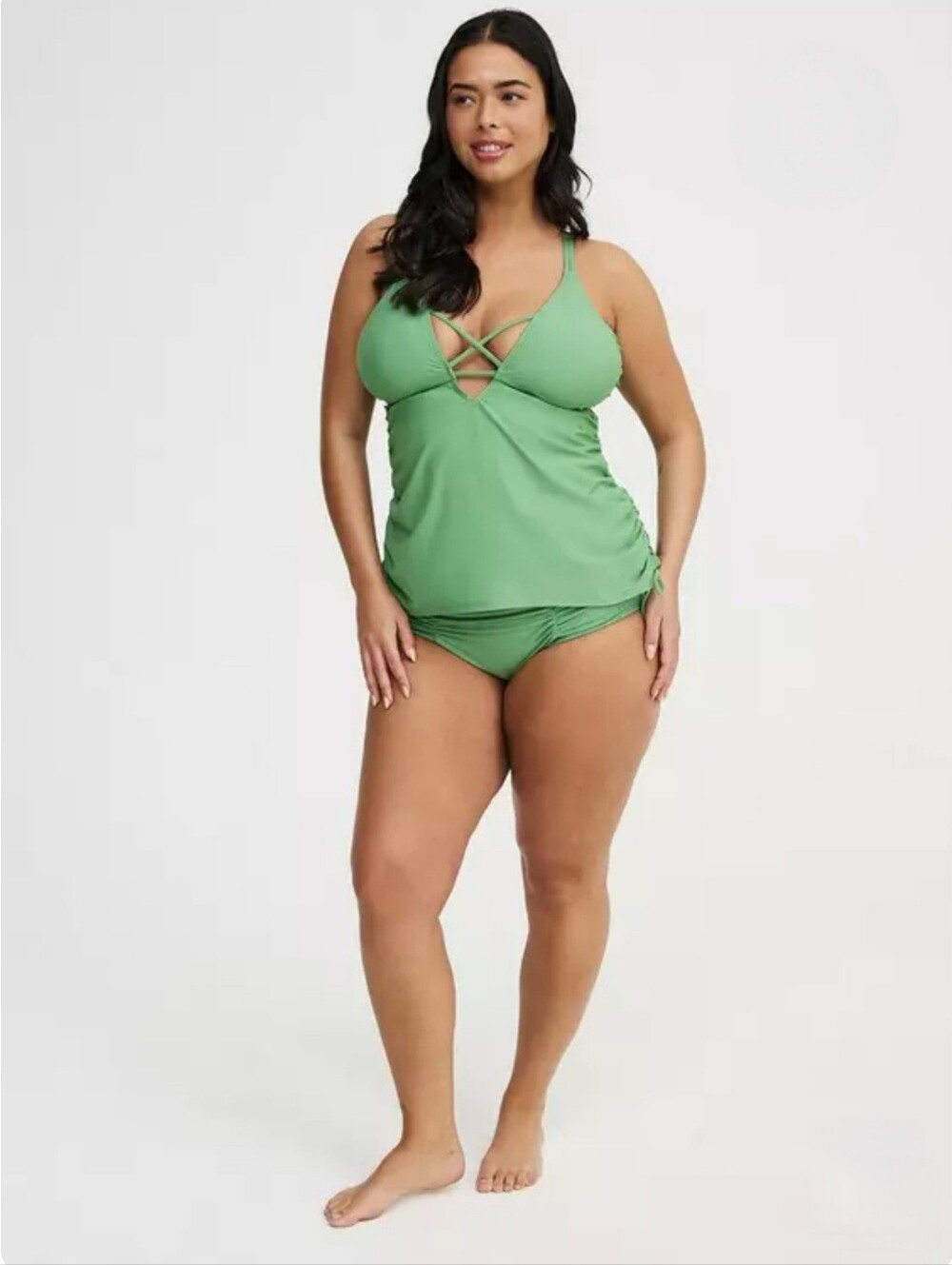 TORRID Green Strappy Tankini Swim Set NWOT